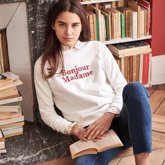 NWT Sezane Bonjour Madame Sweatshirt S - Picture 1 of 5